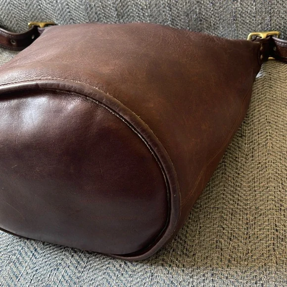 Coach Bleeker Vintage Brown Leather Bucket Crossbody Bag - Picture 9 of 16